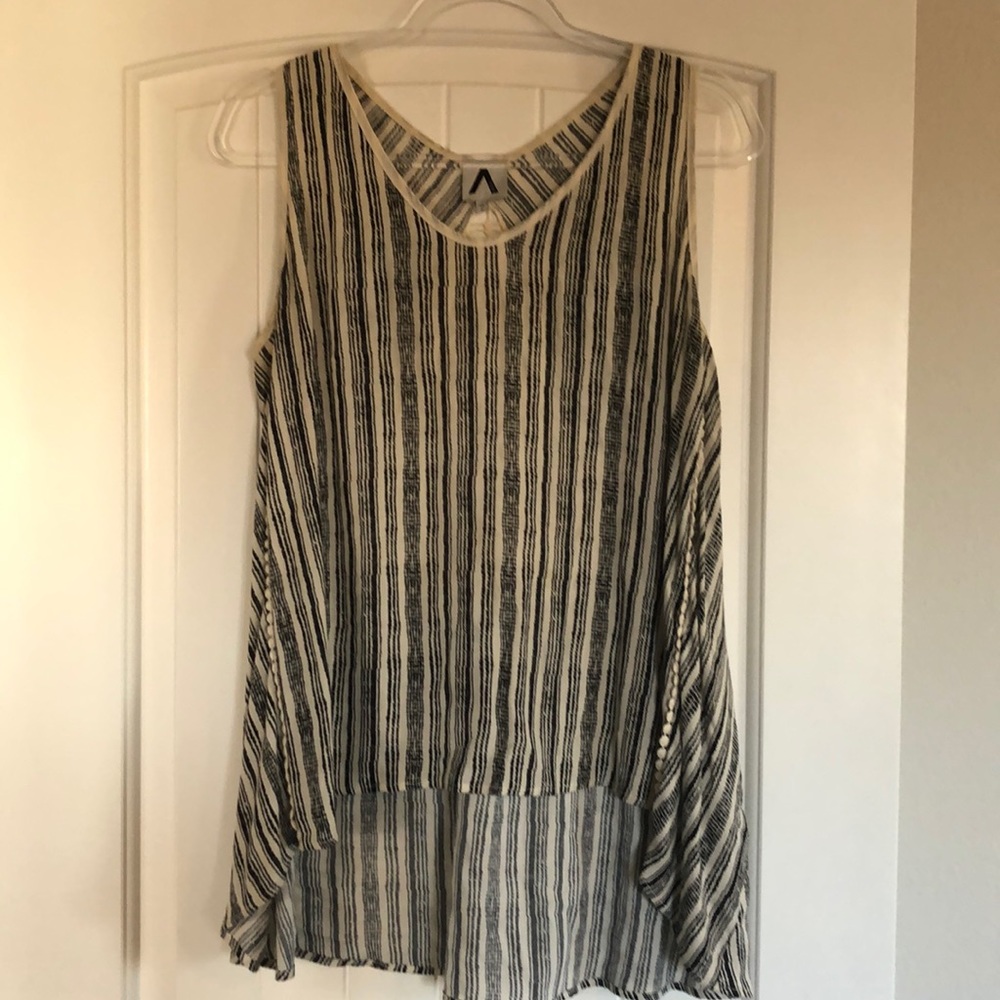 Black and Cream Tank Blouse